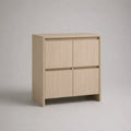 Sideboard aus MDF mit Eichenfurnier, 4 Türen, Hellbeige, 80 × 40 × 90 cm