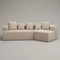 2-teiliges modulares 3-Sitzer-Sofa aus Polyester-Cord, Beige, 240 × 100 × 78 cm