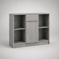 Sideboard aus Spanplatte mit 1 Tür, 1 Schublade und 4 offenen Fächern, Grau, 120 × 35 × 90 cm